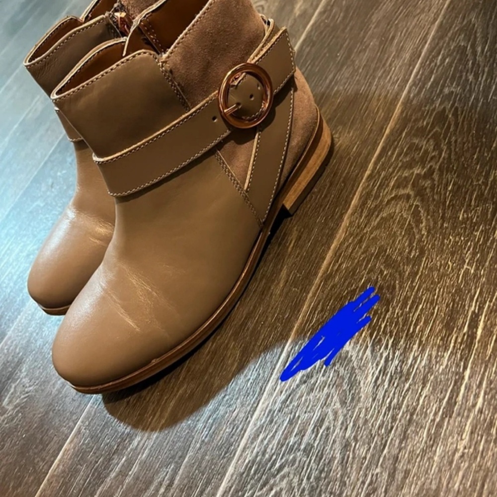 Next Brown Ankle Boots with Strap Detail